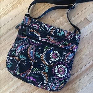 Vera Bradley “Bandana Swirl” Triple Zip Hipster Crossbody Bag